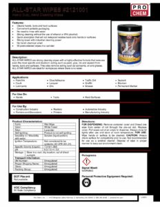 ALL-STAR WIPES 2121001 PIS | Pro Chem, Inc.