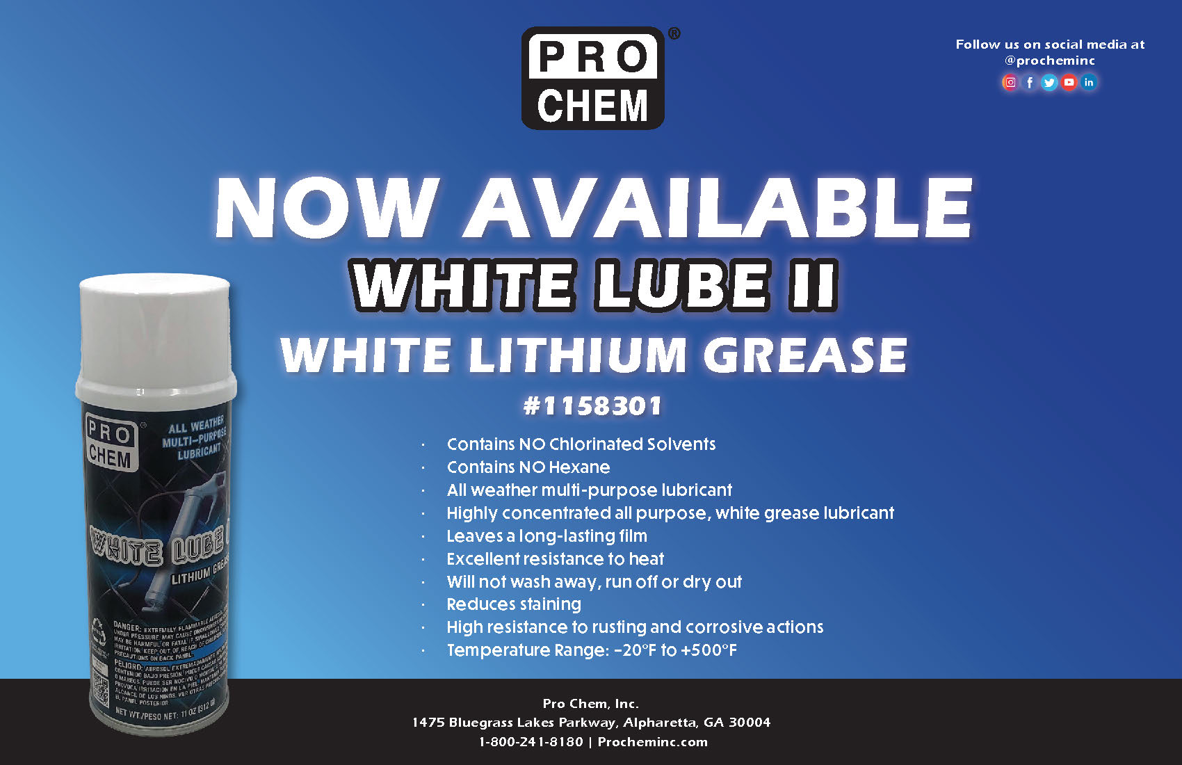 White Lube II Announcement | Pro Chem, Inc.